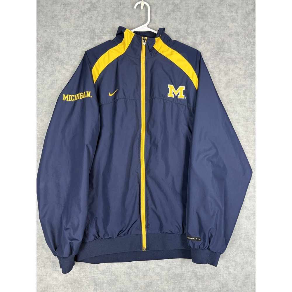 Vintage Nike Michigan Wolverines Jacket Mens M Clima-Fit Windbreaker Y2K